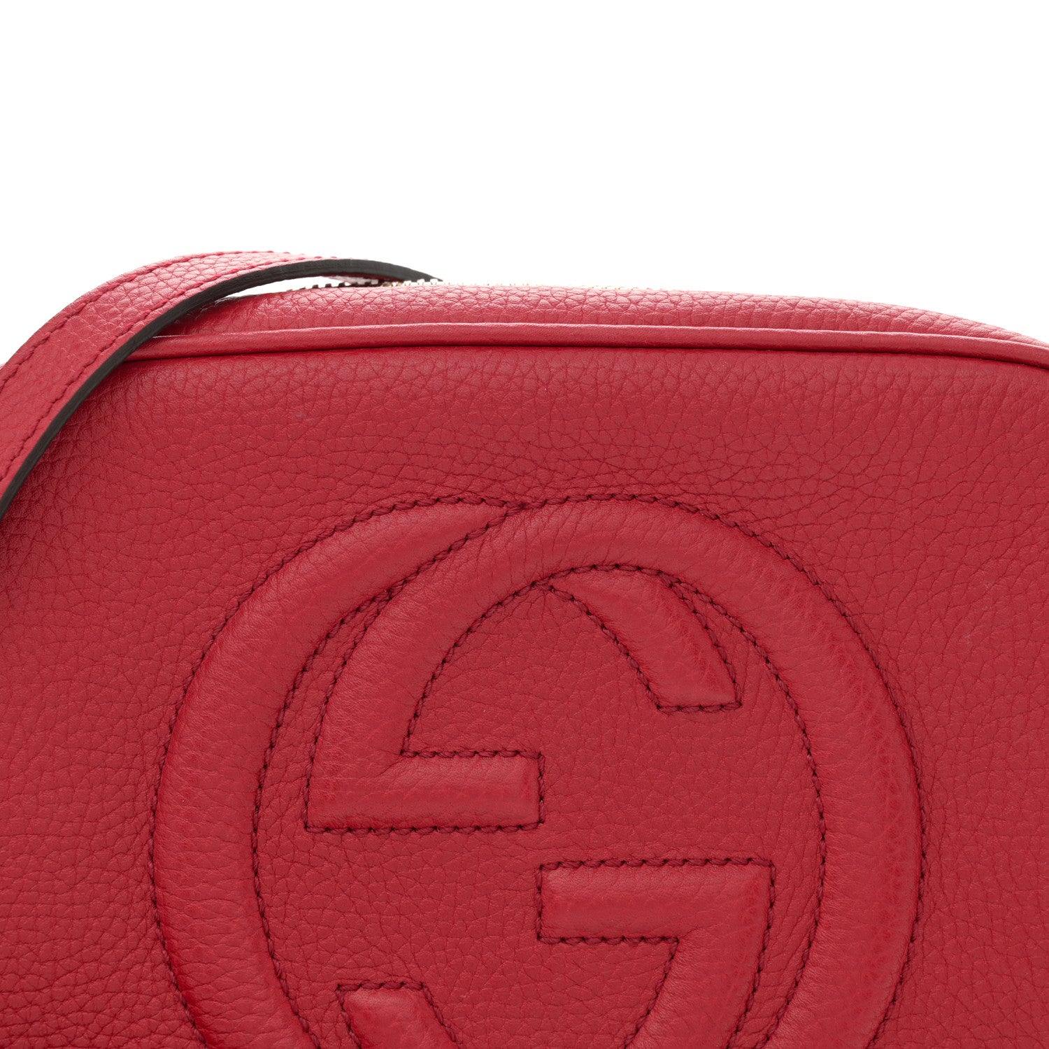 Gucci Pebbled Calfskin Small Soho Disco Bag Tabasco Red 8 of 13