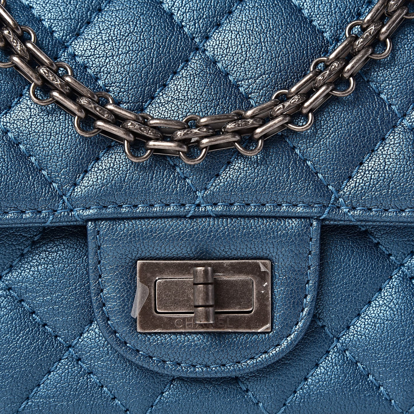 Metallic Sheepskin Quilted 2.55 Reissue Mini Flap Blue