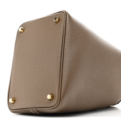 Hermes Taurillon Clemence Picotin Lock 18 PM Etoupe 9 of 10