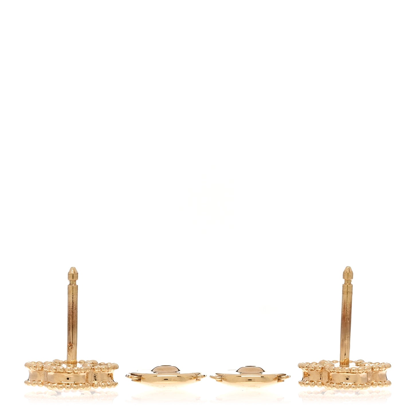 VAN CLEEF & ARPELS 18K Yellow Gold Black Onyx Sweet Alhambra Earrings