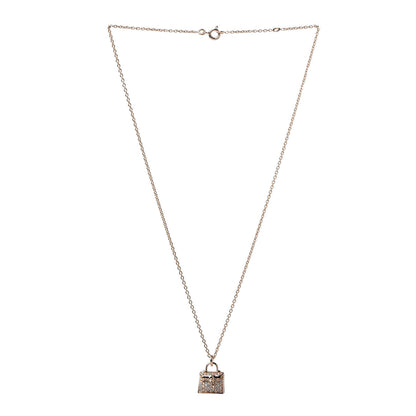 Hermes 18K Rose Gold Diamond Kelly Amulette Pendant Necklace 3 of 5