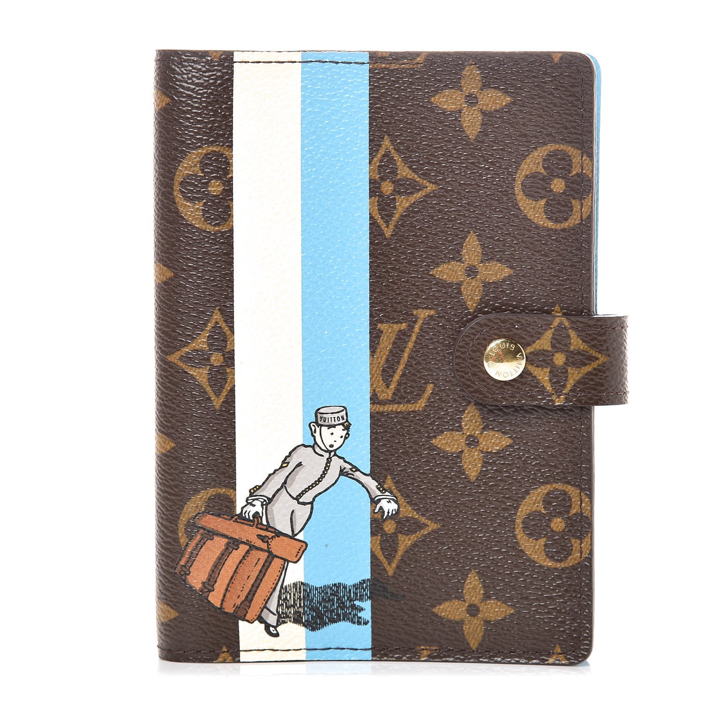 Monogram Groom Small Ring Agenda Cover Blue