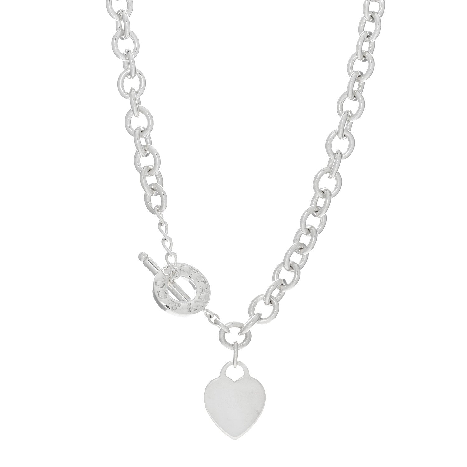 Tiffany Sterling Silver Heart Tag Toggle Necklace 1 of 3