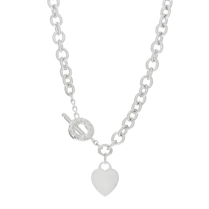 Tiffany Sterling Silver Heart Tag Toggle Necklace 1 of 3
