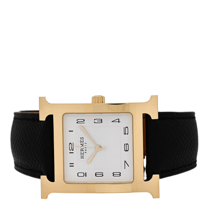 Hermes Stainless Steel Epsom 30.5mm Heure H Hour Quartz Watch Noir 2 of 4