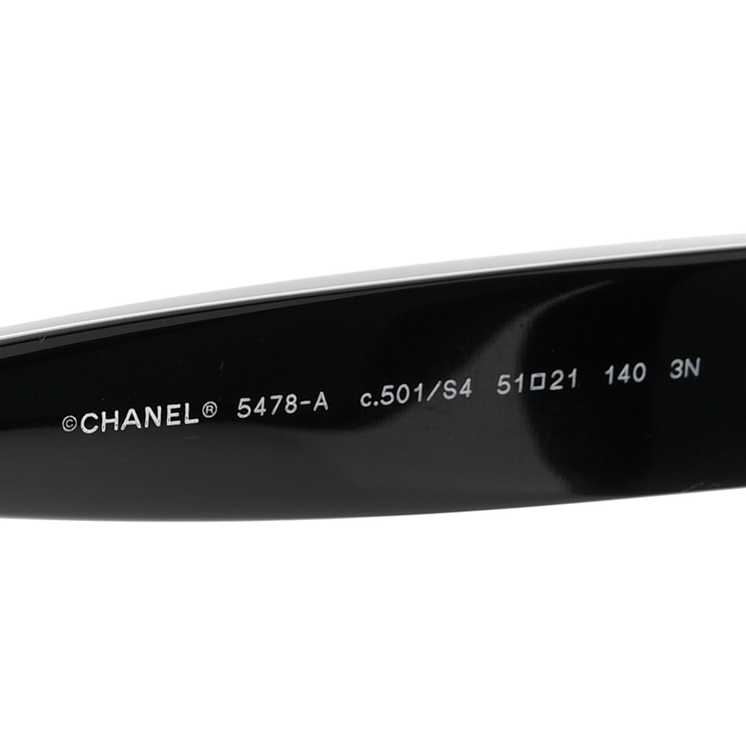Chanel Acetate Square CC Heart Sunglasses 5478-A Black 5 of 9