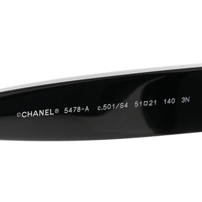 Chanel Acetate Square CC Heart Sunglasses 5478-A Black 5 of 9