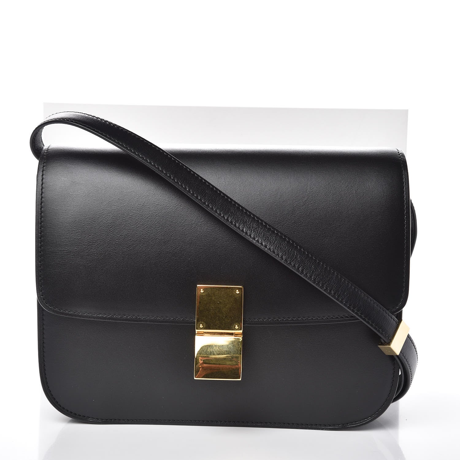 Celine Box Calfskin Medium Classic Box Flap Bag Black 8 of 8