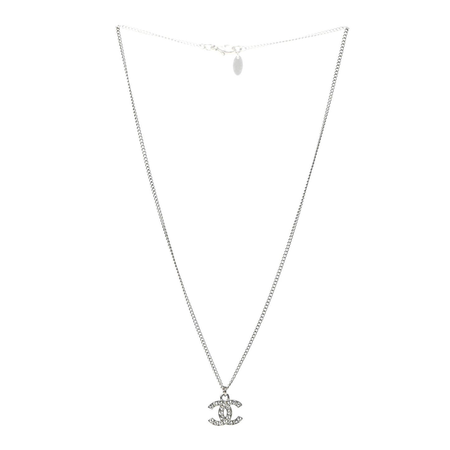 Crystal Timeless CC Necklace Silver