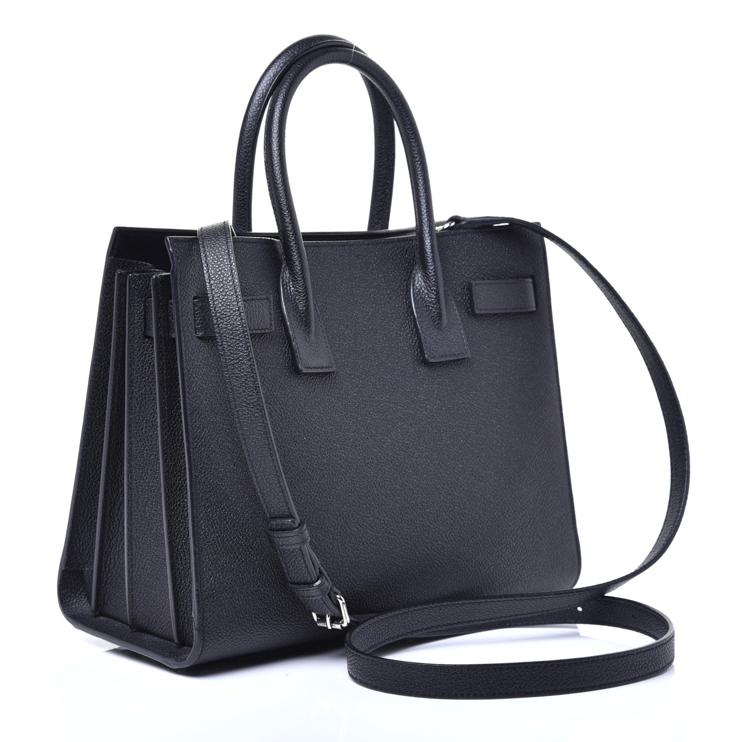 Grained Calfskin Baby Sac De Jour Black