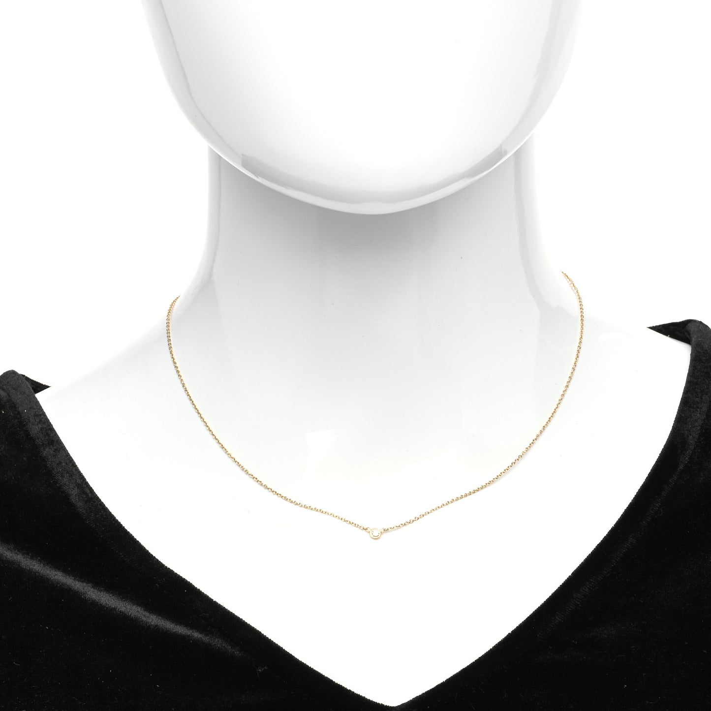 18K Yellow Gold Diamond .05ct Elsa Peretti Diamonds by the Yard Pendant Necklace