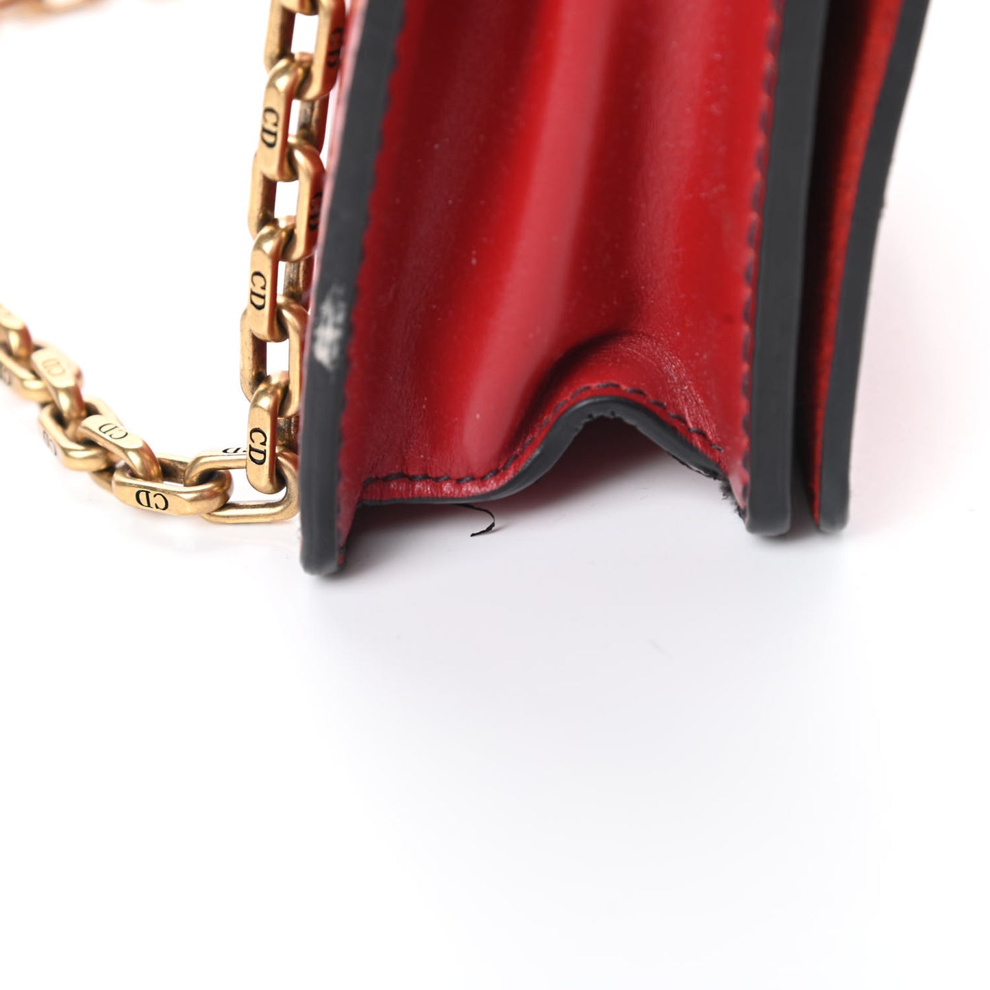 Calfskin J'Adior Chain Flap Bag Red