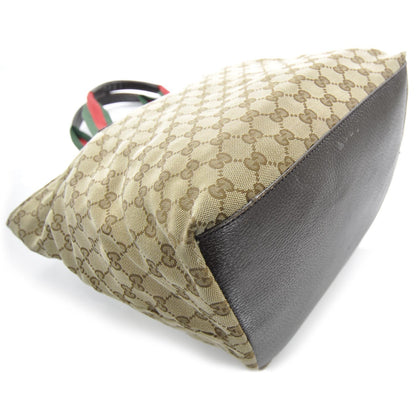 Gucci GG Monogram Large Web Handle Vertical Tote Dark Brown 5 of 10