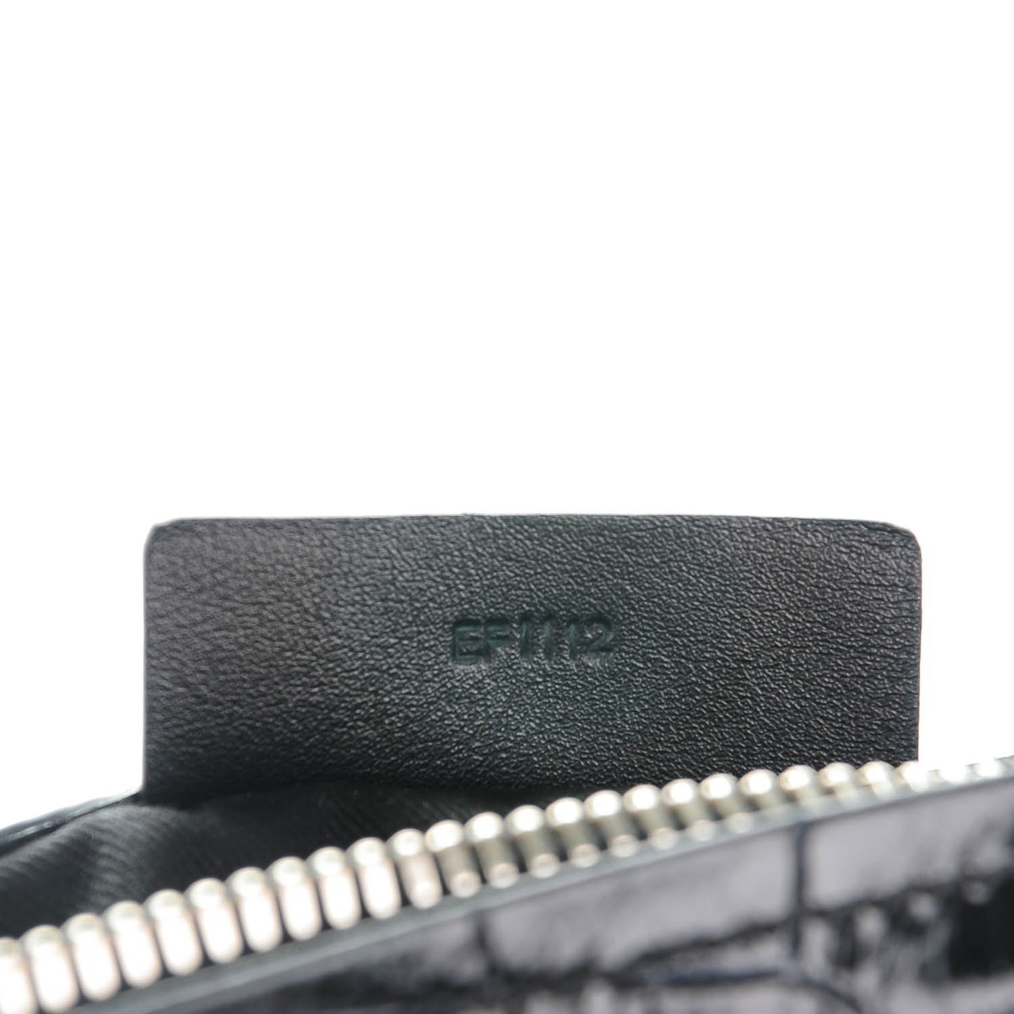Calfskin Crocodile Embossed Small Pandora Black