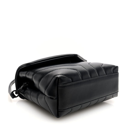 Saint Laurent Calfskin Y Quilted Monogram Monochrome Toy Loulou Crossbody Bag Black 4 of 9