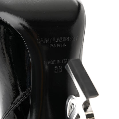 Saint Laurent Patent Opyum Ankle Booties 36 Black 6 of 8