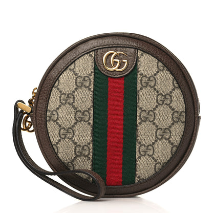 Gucci GG Supreme Monogram Web Ophidia Circle Wristlet Beige New Acero 1 of 9