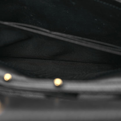 Saint Laurent Grain De Poudre Matelasse Chevron Monogram Chain Wallet Black 6 of 19