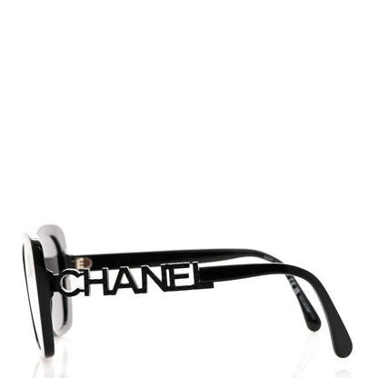Chanel Acetate Strass Polarized Square Sunglasses 5422-B Black 3 of 8