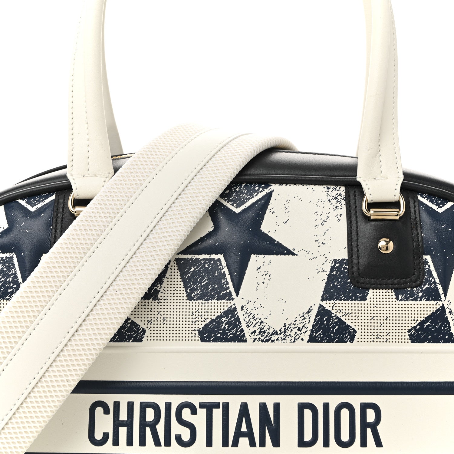 Christian Dior Calfskin Star Medium Dior Vibe Zip Bowling Bag