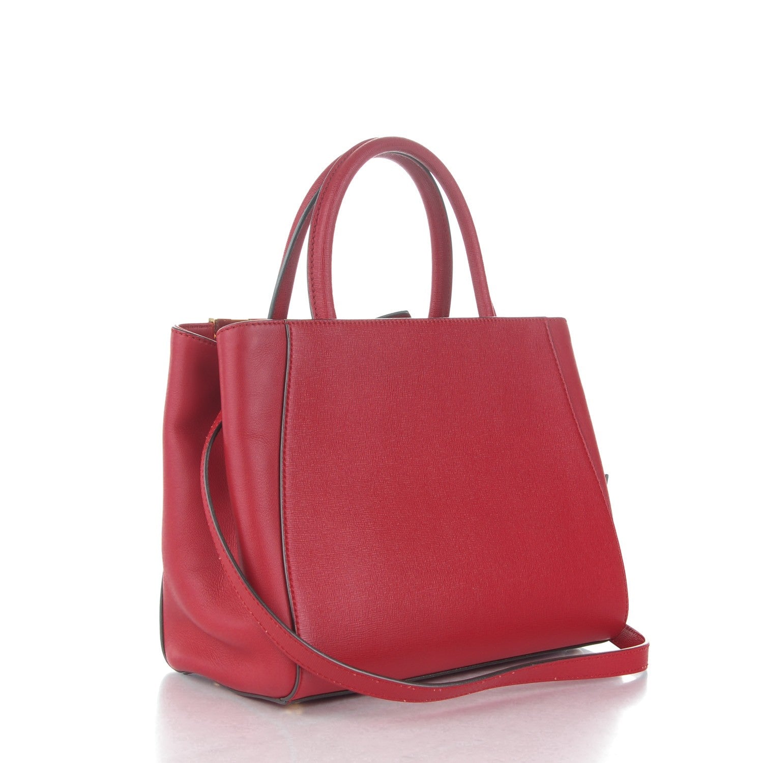 Fendi Vitello Elite Flamingo Petite 2Jours Tote Mattone 3 of 7