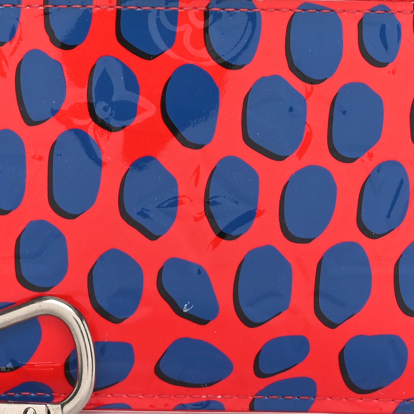 Vernis Jungle Dots Key Pouch Coquelicot Denim