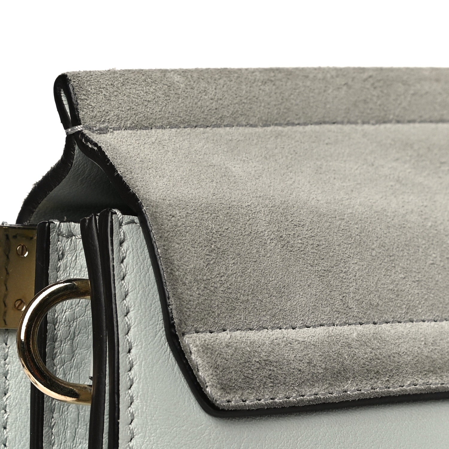 Chloe Calfskin Suede Medium Faye Shoulder Bag Airy Grey 19 of 19