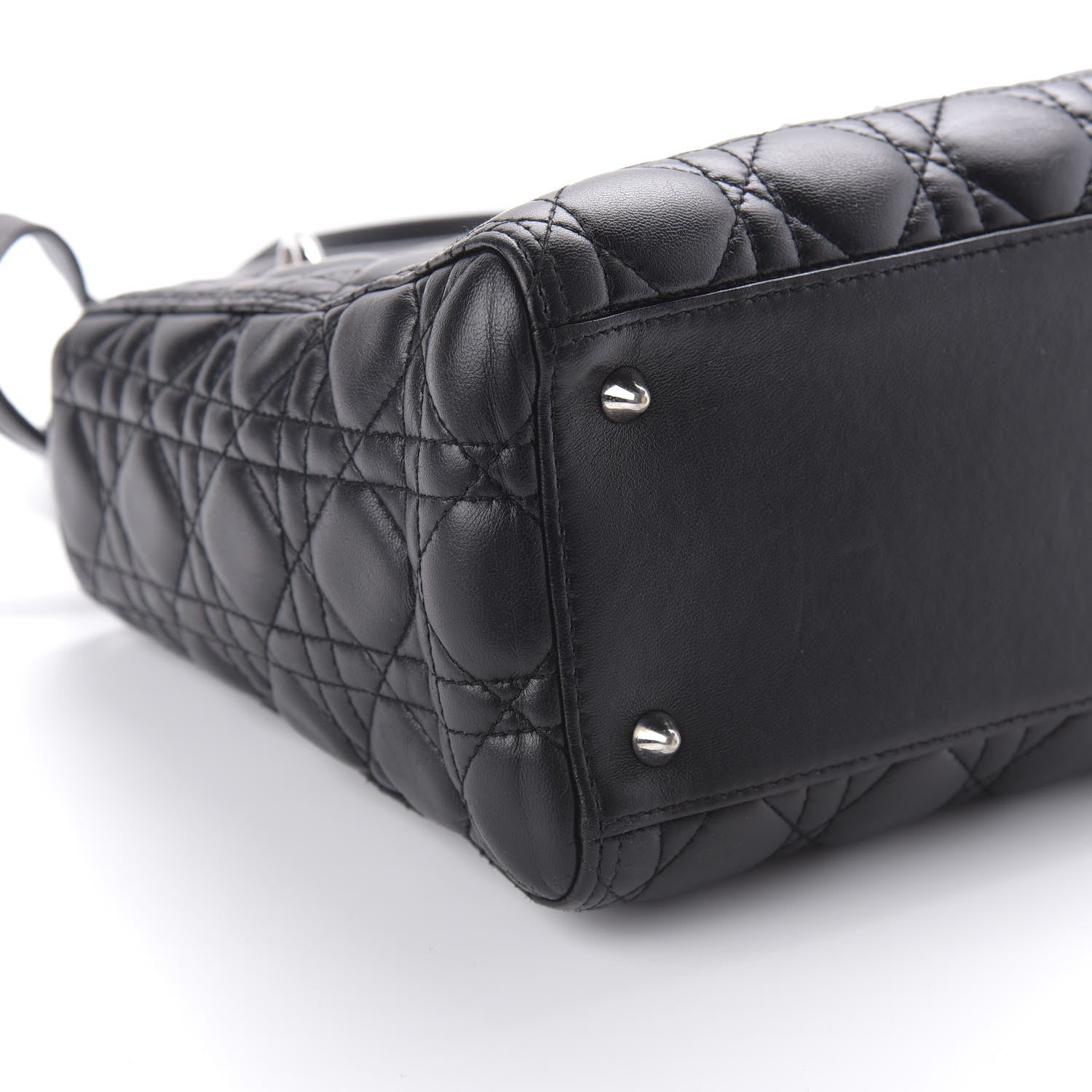 Christian Dior Lambskin Cannage Medium Lady Dior Black 6 of 10