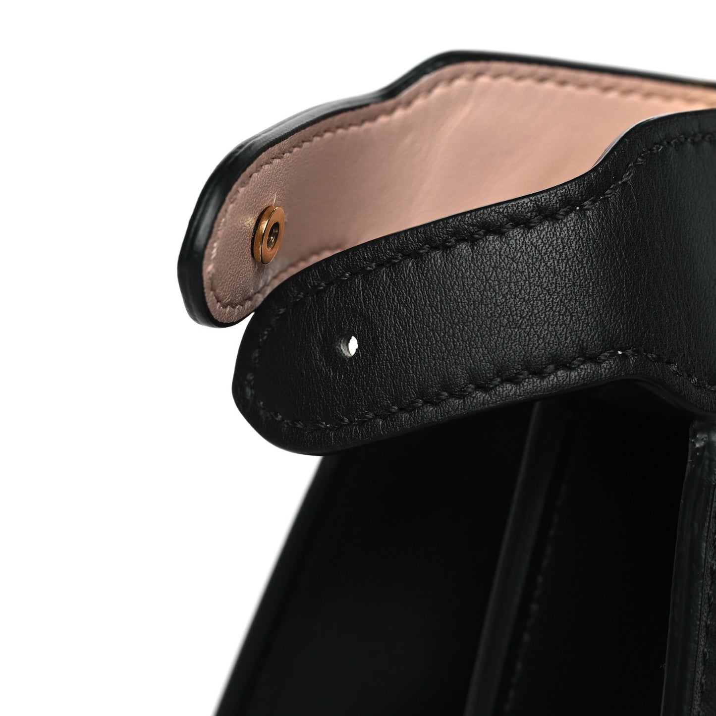 Vitello Seta Nappa Bi-Color Small Peekaboo I SEE U Satchel Black Light Rose Tortora
