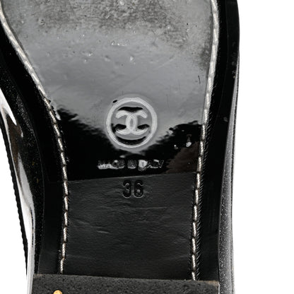 Chanel Patent CC Glitter Mocassin Loafers 36 Black 8 of 8