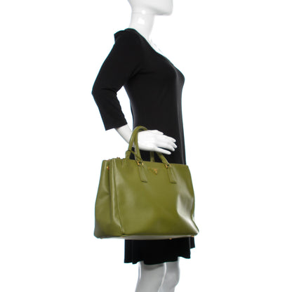 Prada Saffiano Large Galleria Double Zip Tote Edera 2 of 15