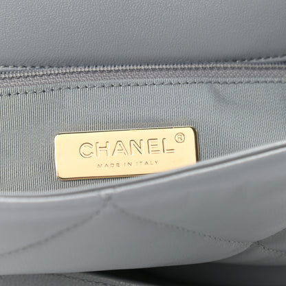 Chanel Lambskin Quilted Large Chanel 19 Flap Grey 6 of 16