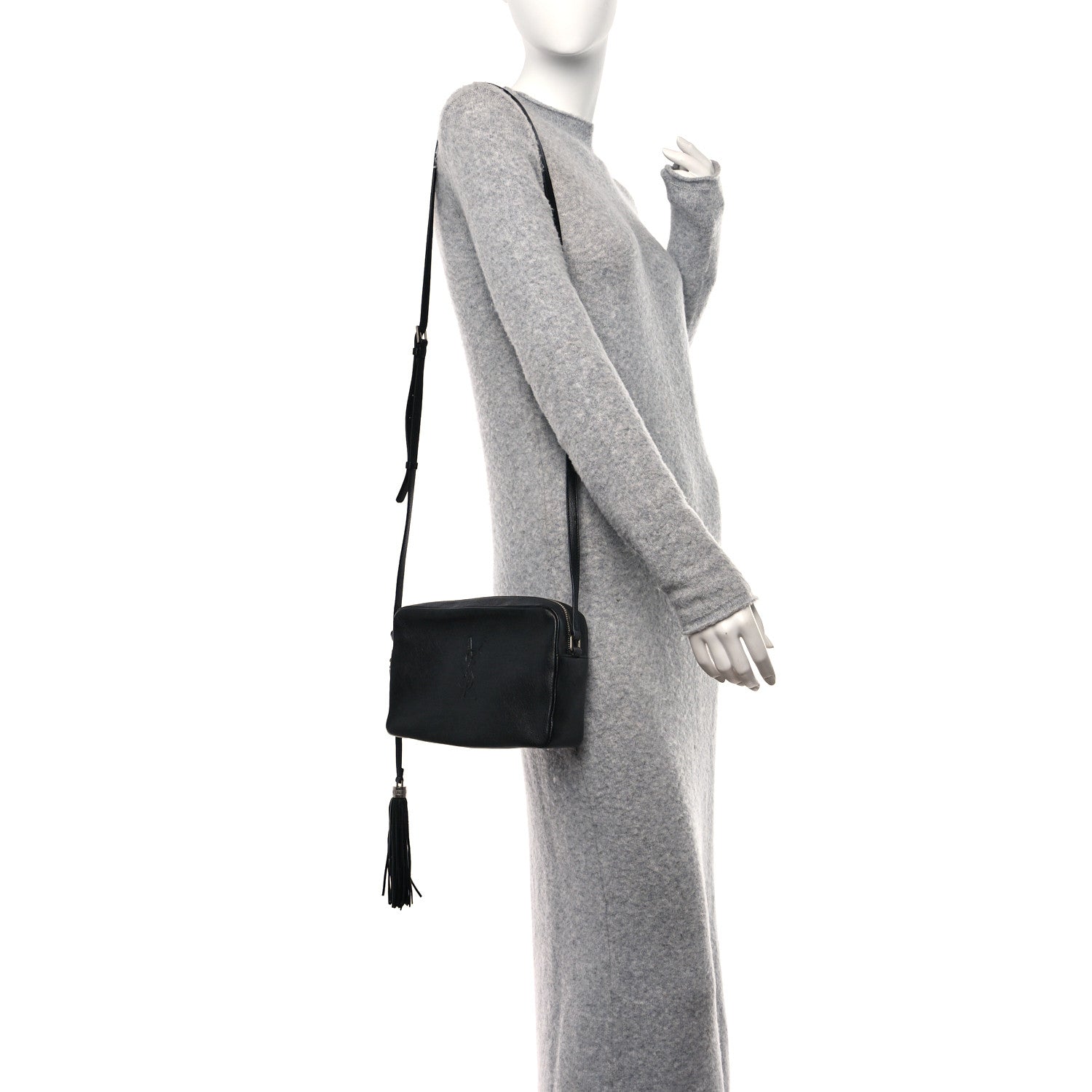 Saint Laurent Lambskin Monogram Small Lou Camera Bag Black 2 of 11