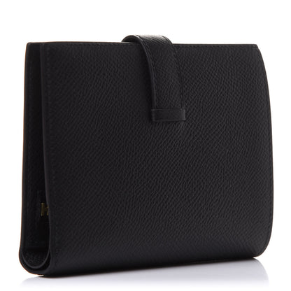 Hermes Epsom Bearn Compact Wallet Black 3 of 8