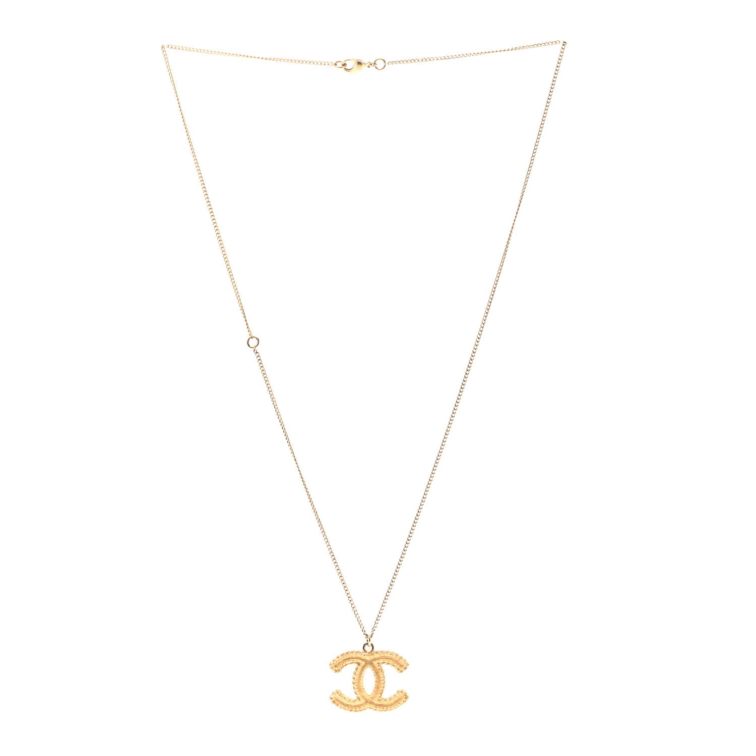 Chanel Metal CC Necklace Matte Gold 3 of 6