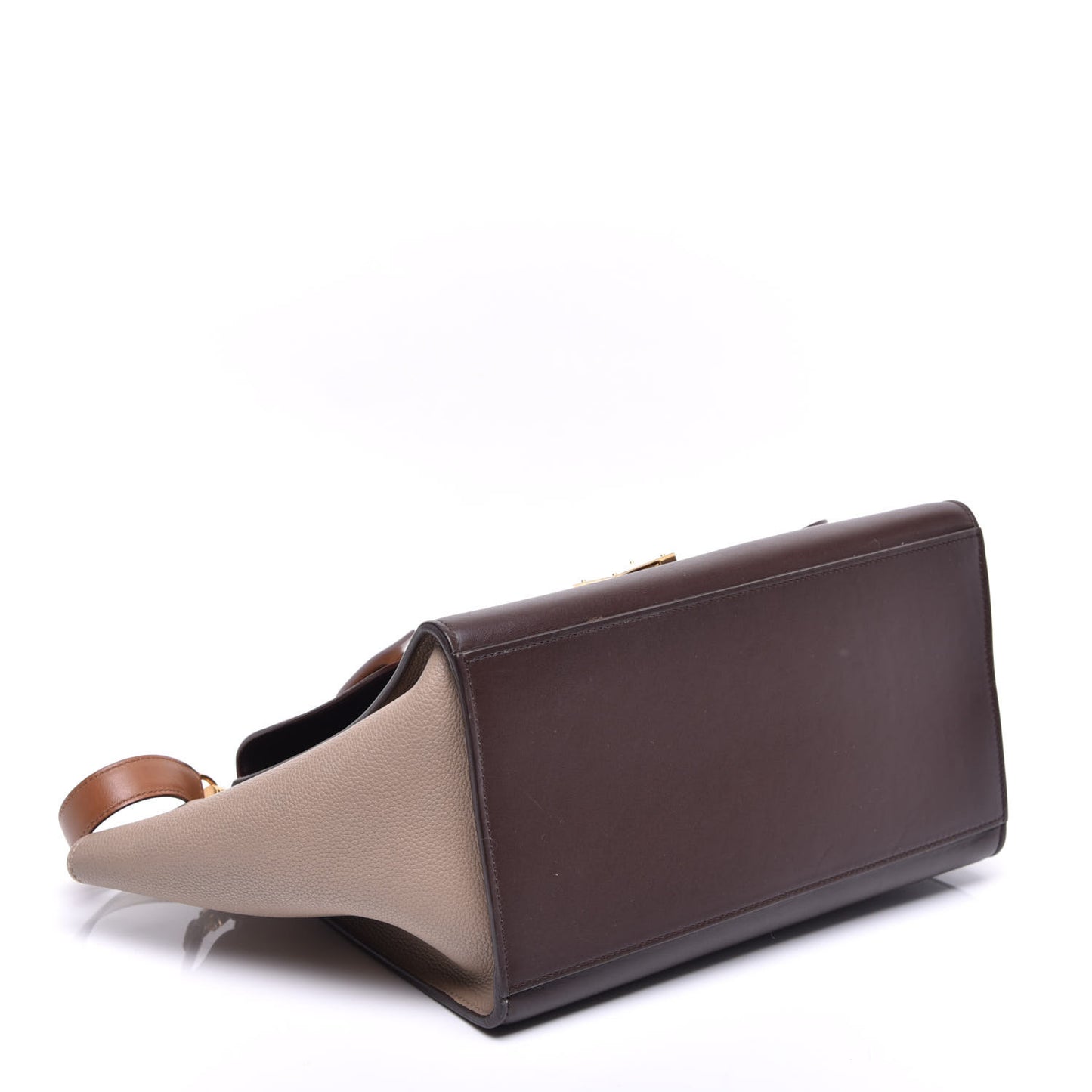 Satin Baby Grained Calfskin Tri-color Medium Trapeze Tan