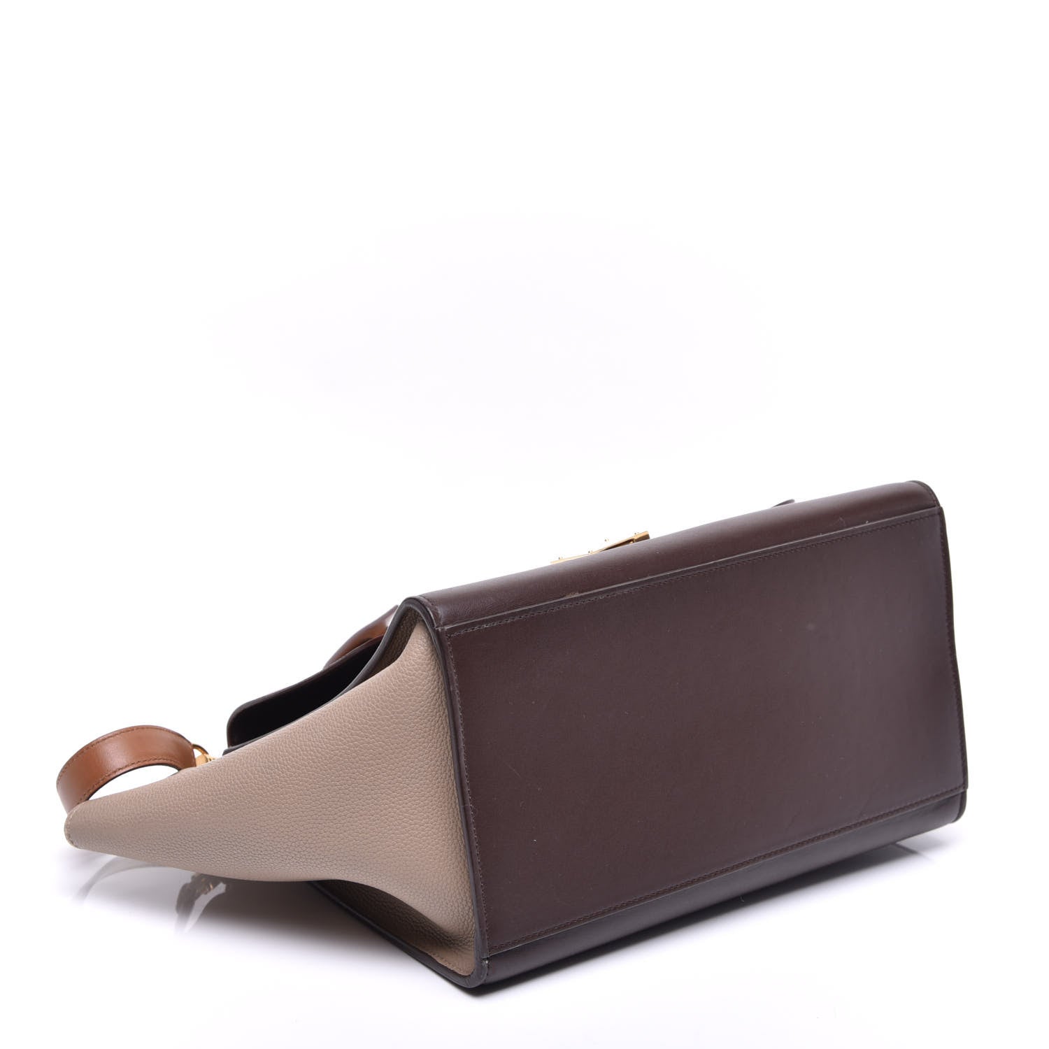 Celine Satin Baby Grained Calfskin Tri-color Medium Trapeze Tan 5 of 9