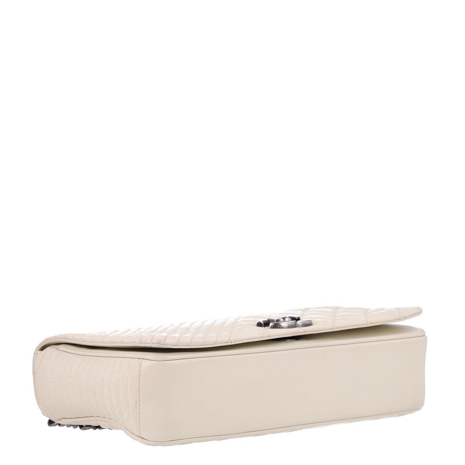Chanel Glazed Calfskin Quilted Medium Coco Boy Flap White 4 of 10
