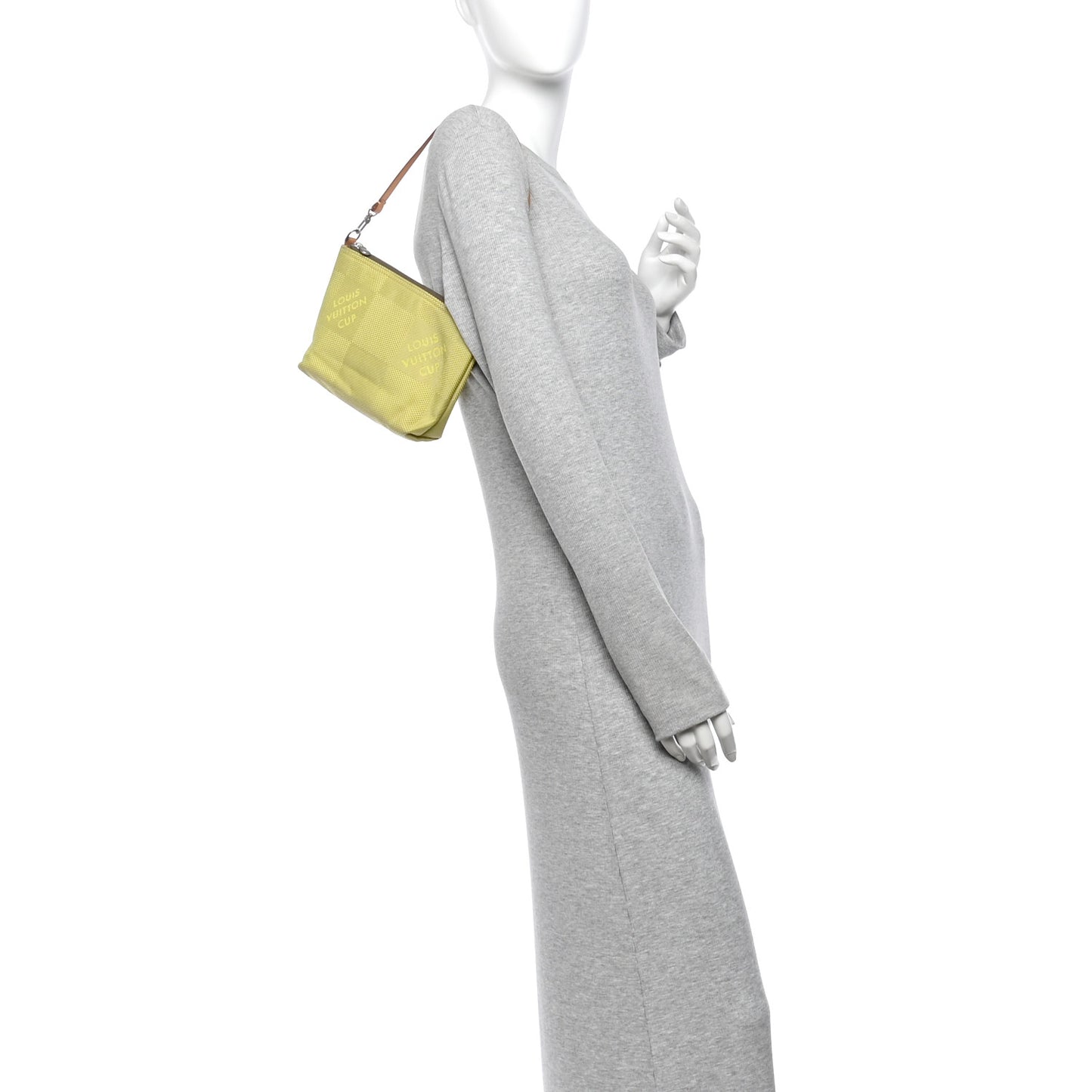 Damier Geant Americas Cup Pochette Accessories Volunteer Bag Yellow