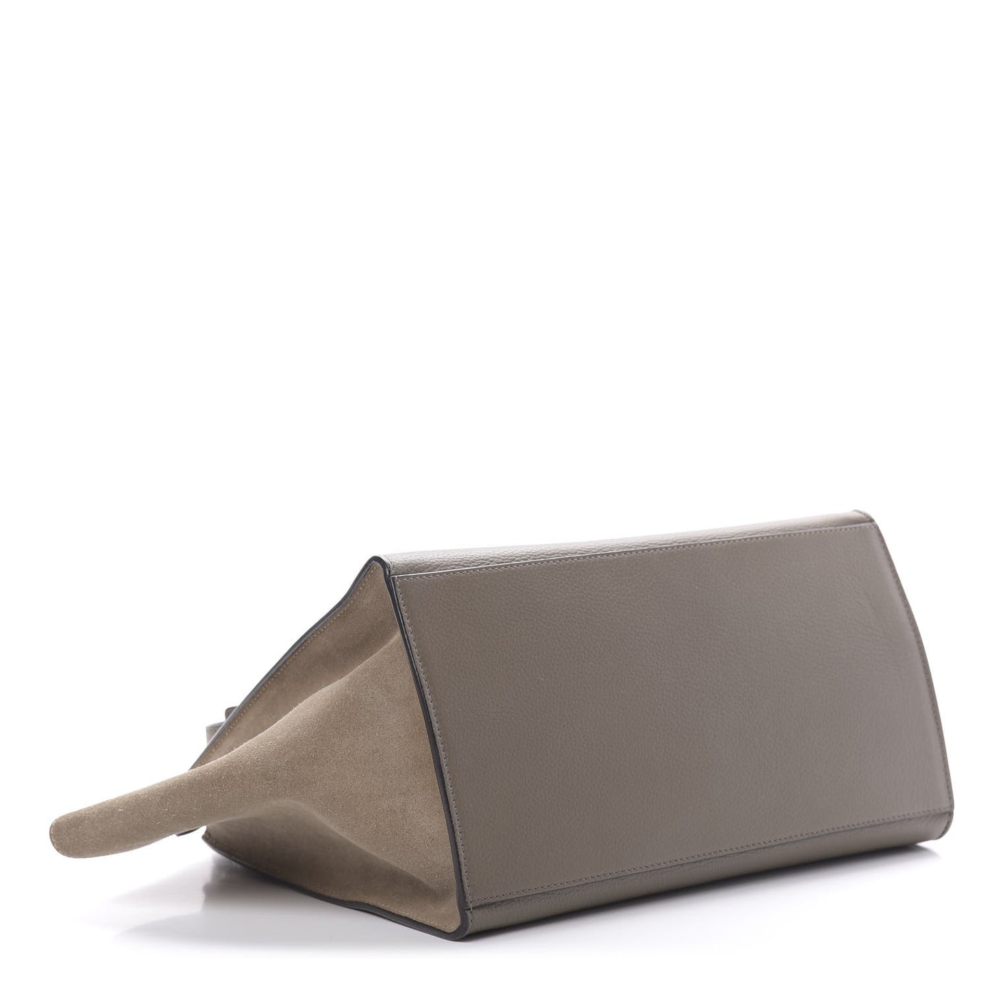 Drummed Calfskin Suede Medium Trapeze Souris