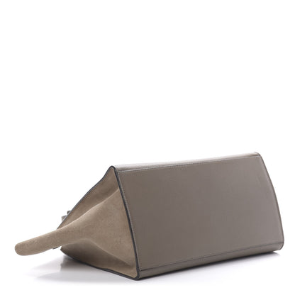 Celine Drummed Calfskin Suede Medium Trapeze Souris 3 of 8