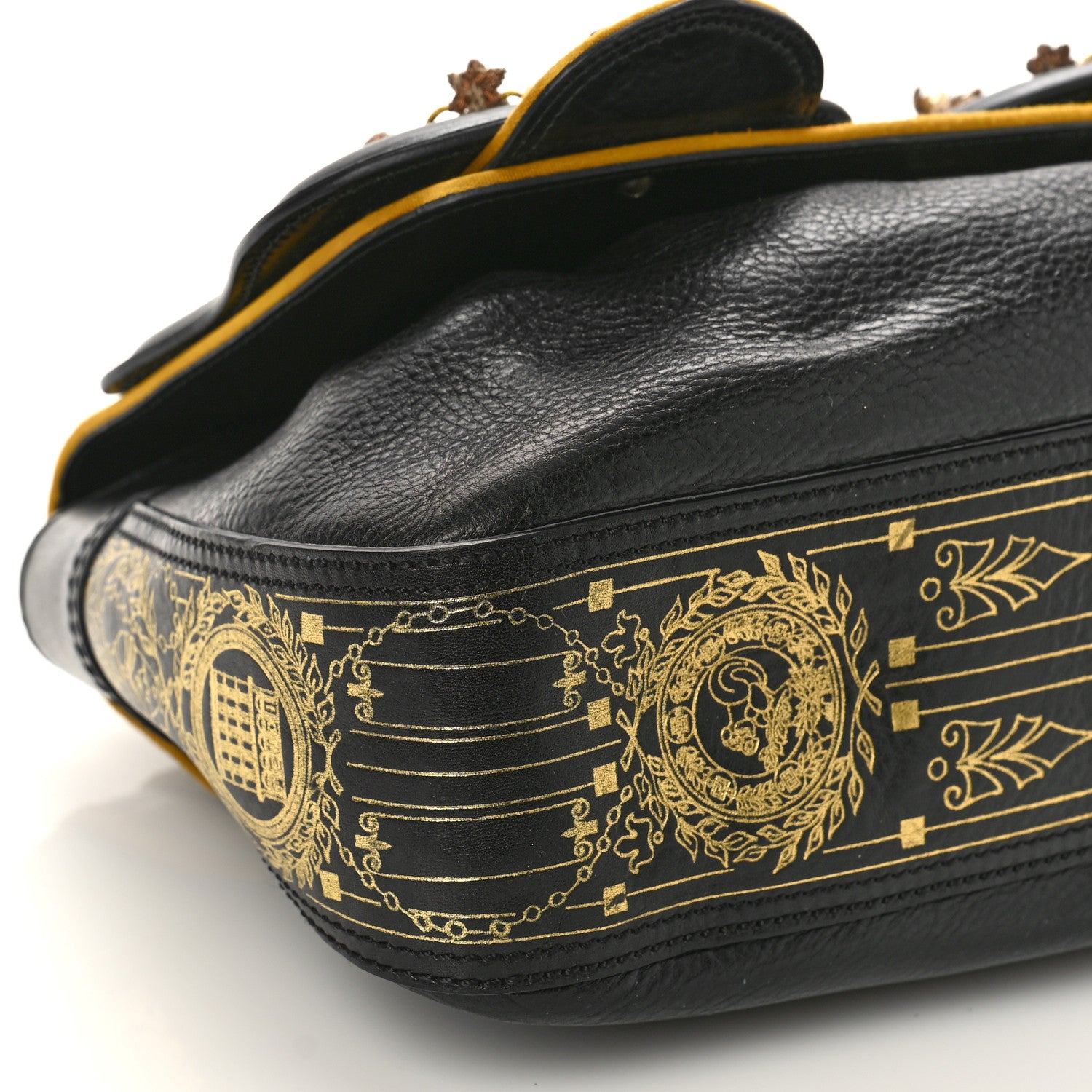 Fendi Calfskin Embellished B Bag Black 7 of 9