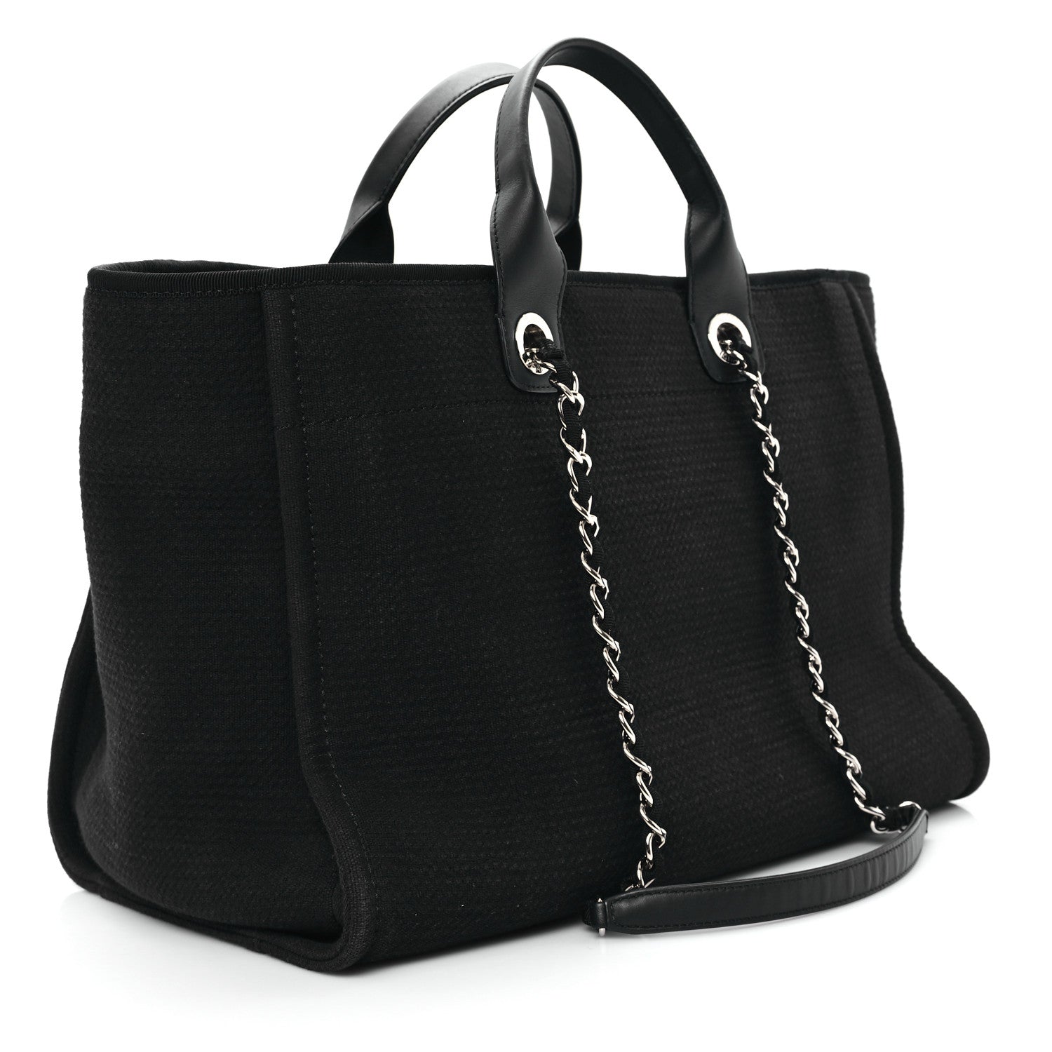 Chanel Mixed Fibers Medium Deauville Tote Black 4 of 13