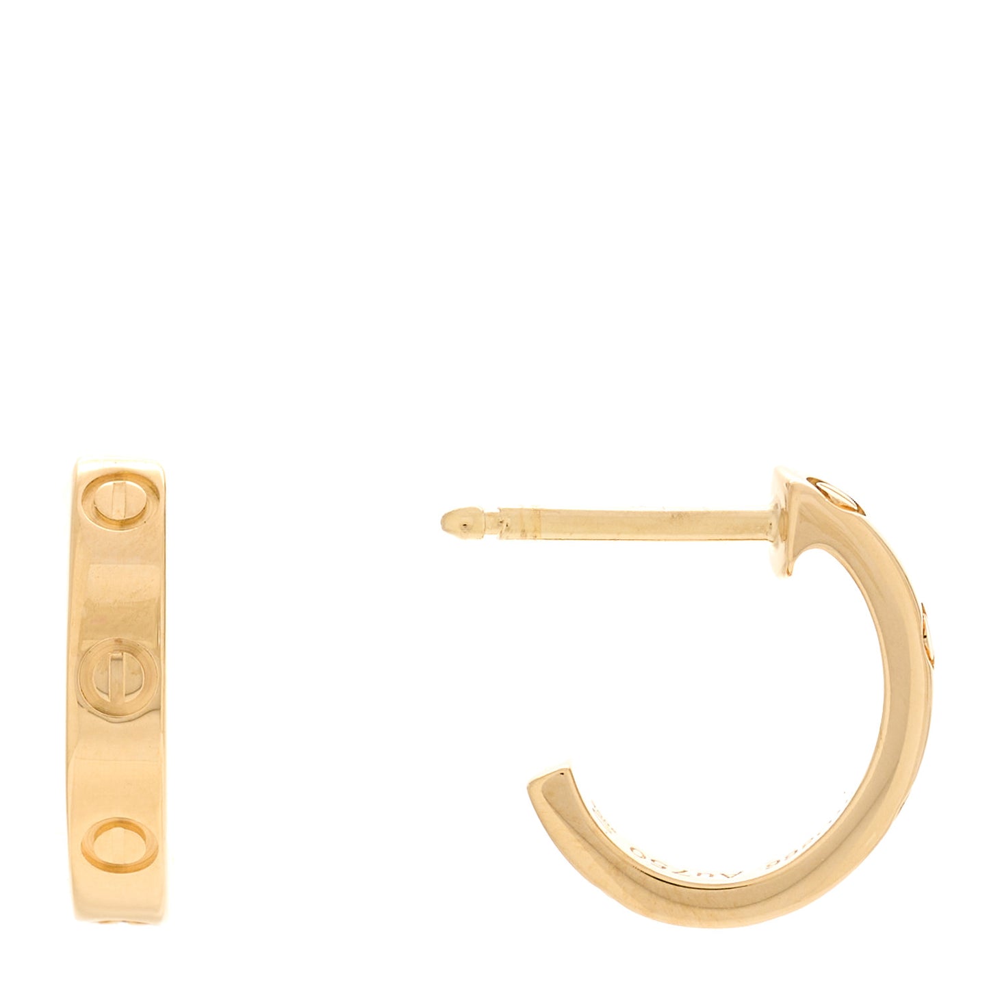 18K Yellow Gold Small LOVE Hoop Earrings