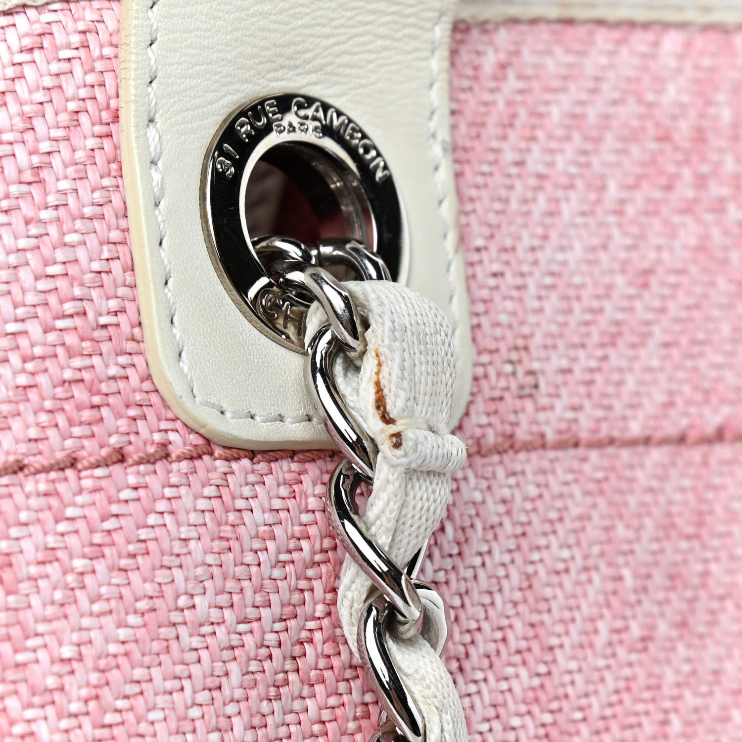 Chanel Canvas Medium Deauville Tote Pink 13 of 14