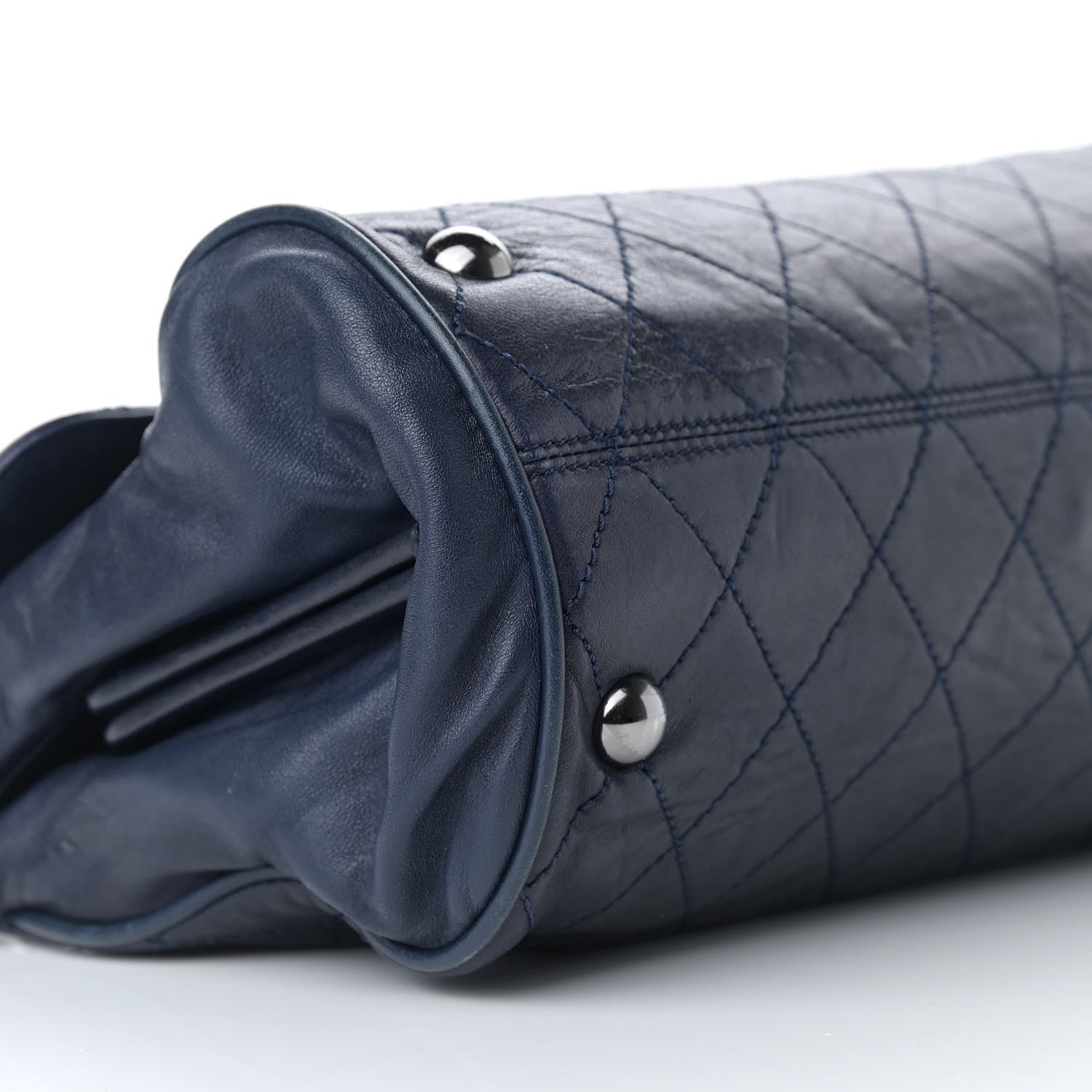 Chanel Lambskin Quilted Ritz Flap Bag Navy 8 of 10