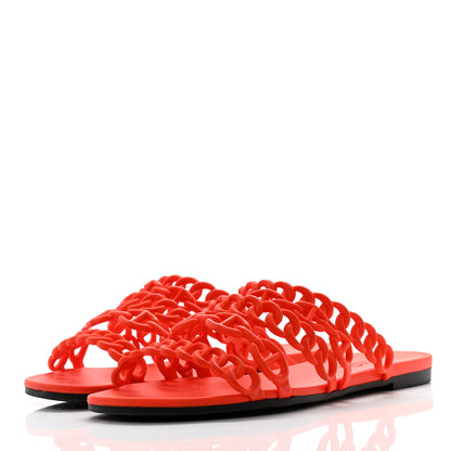 Hermes Rubber Chaine d'Ancre Nude Sandals 36 Pavot 3 of 11