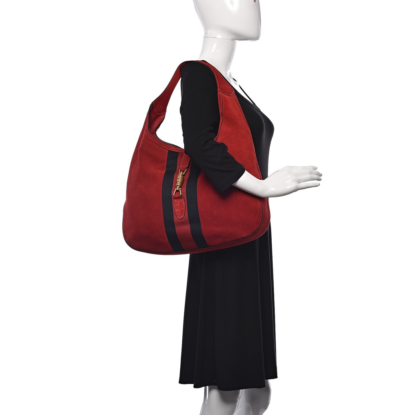 Soft Suede Web Large Jackie Hobo Red