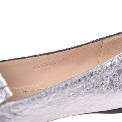 Gucci Galassia GG Marmont Fringe Flats 37.5 Argento 7 of 10