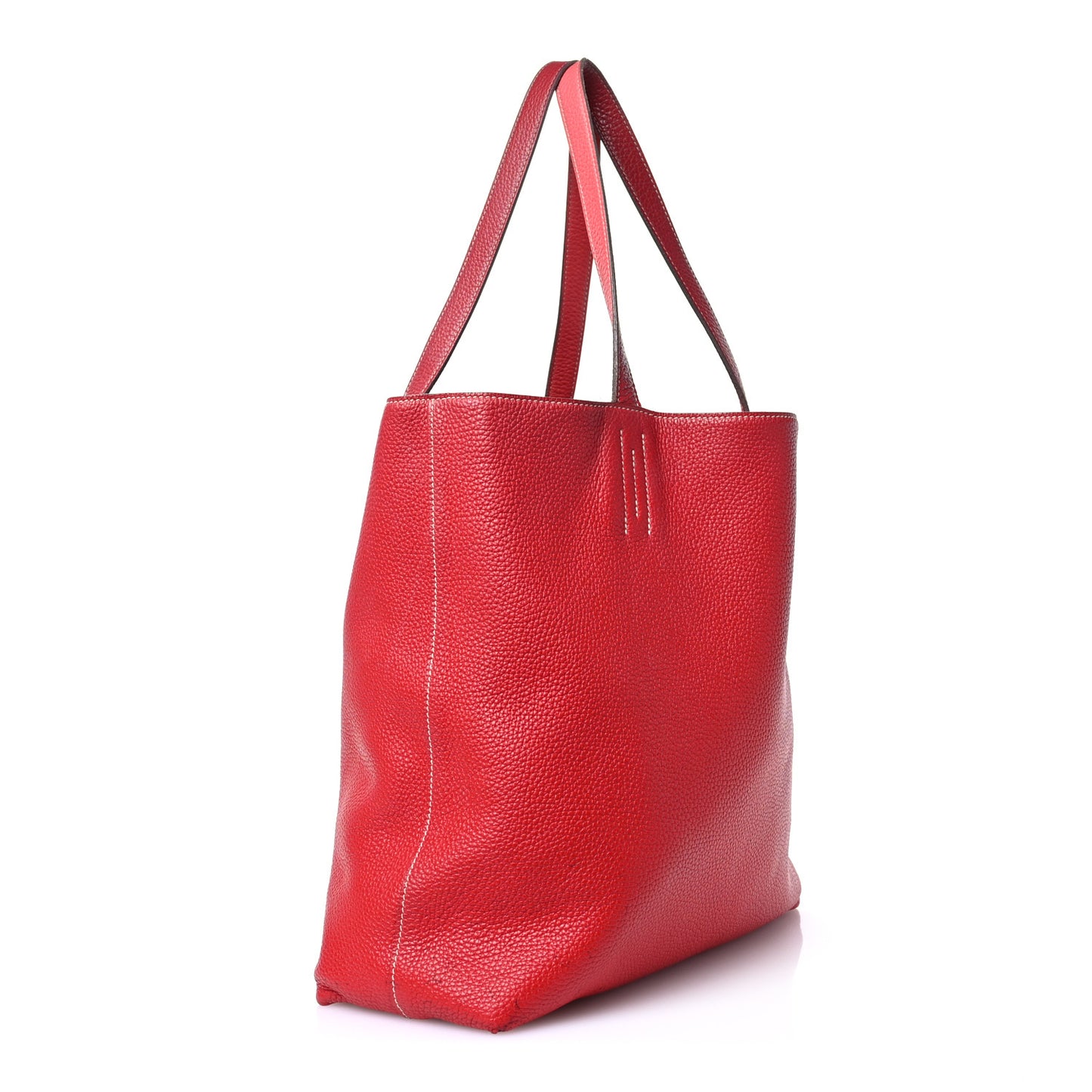 Taurillon Clemence Double Sens Reversible Tote 36 Rubis Bougainvillea